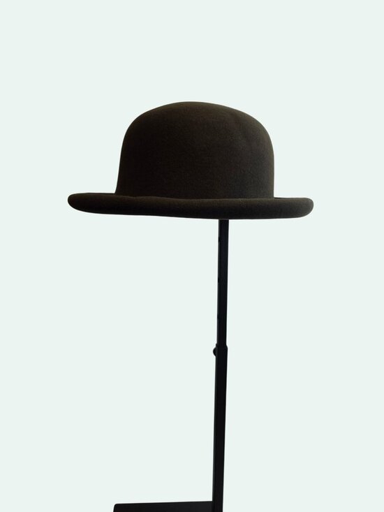 100% Pure Wool Olive Grn Bowler Hat Timeless Design, Steampunk, Modern, Bohemian main image 11